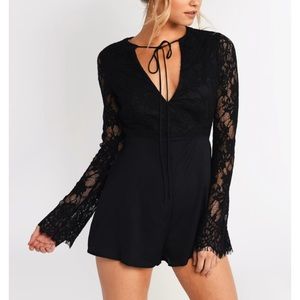 Lace Black Romper